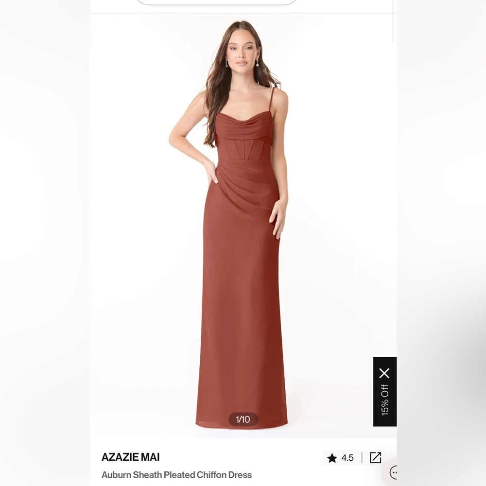 Azazie Auburn bridesmaids dress